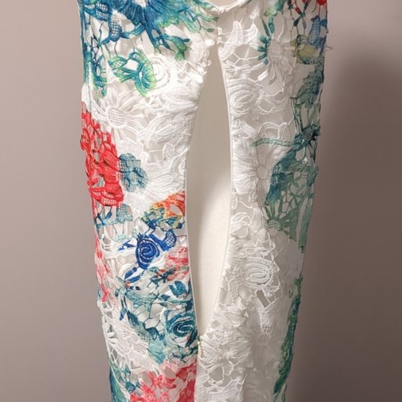 💎CARRE NOIR 💎 White Lace Ocean print dress - 6 - Picture 7 of 10